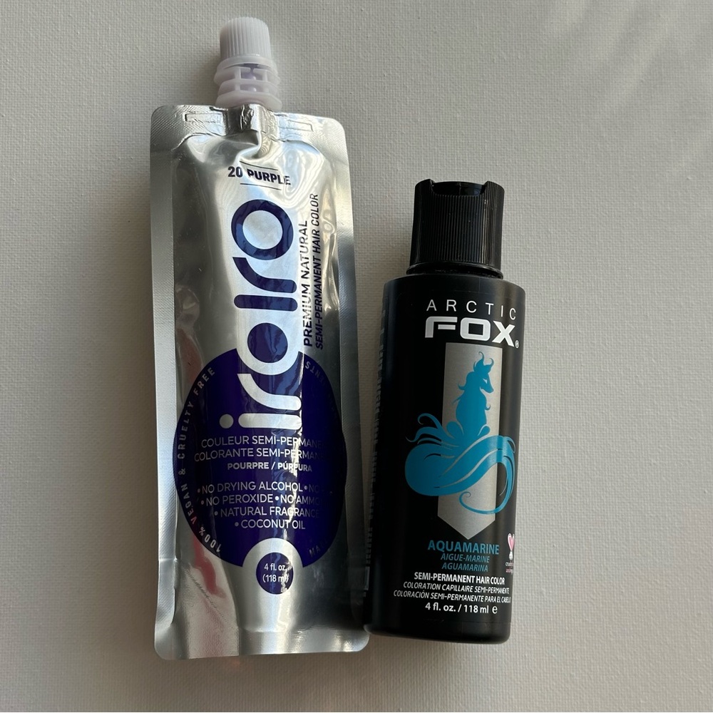 ARCTIC FOX Aquamarine + IROIRO Purple Premium Natural Semi Permanent Hair Color